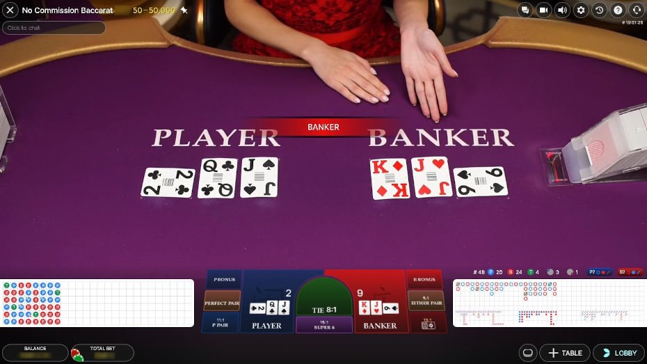 Evolution No Commission Baccarat